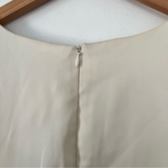 Dazy Cream Satin Dolman Cap Sleeve Pockets Vintage Inspired Midi Dress - Picture 9 of 16